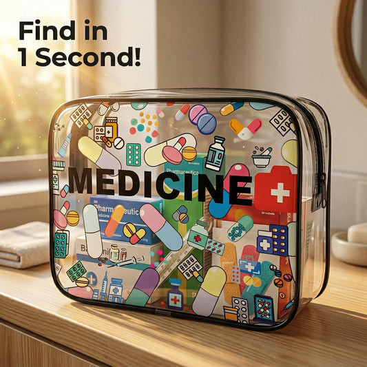 1PC Clear PVC Medicine Bag Travel First Aid Pouch Waterproof Transparent Cosmetic Makeup Organizer Zipper Toiletry Bag for Women