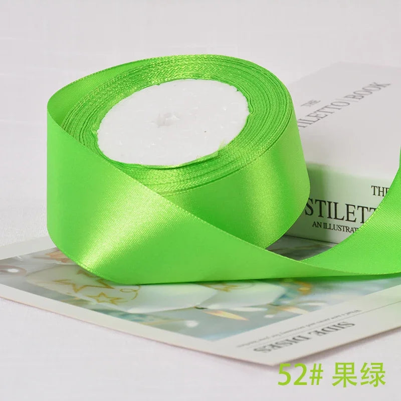 6-10-12-15-20-25-40mm Satin Ribbons for Wedding Birthday Party Gift Wrapping Tape Christmas Halloween DIY Crafts Handmade Ribbon