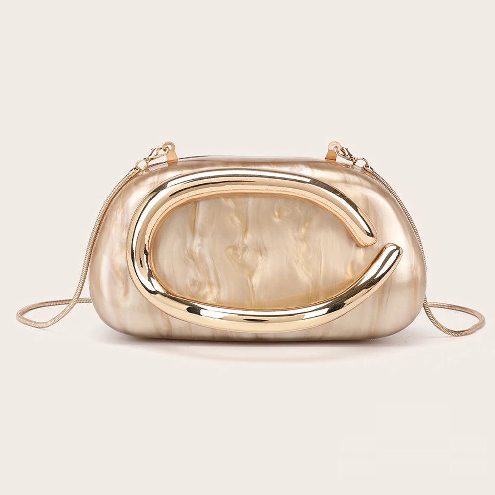 Fashion Women's Handbag Bride Metal Gold Women Luxury Evening Banquet Clutch Bag Shoulder Wedding Purse Party Crossbody Bag