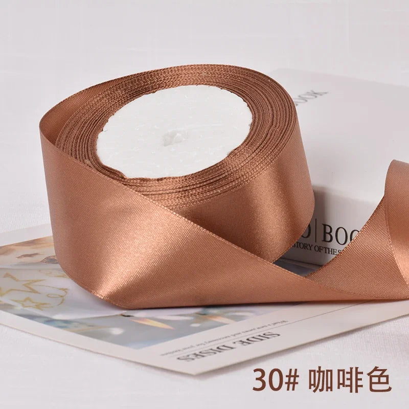 6-10-12-15-20-25-40mm Satin Ribbons for Wedding Birthday Party Gift Wrapping Tape Christmas Halloween DIY Crafts Handmade Ribbon