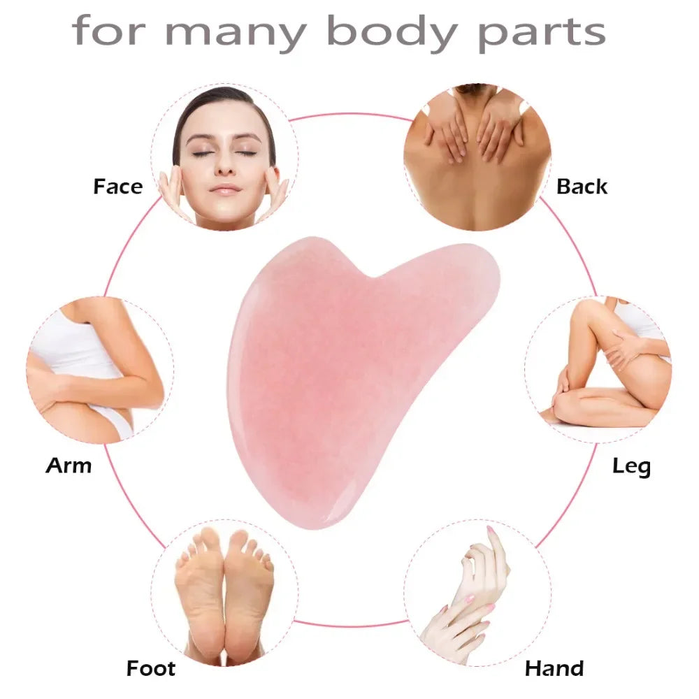 Natural Jade Facial Gua Sha Board Smooth Surface Portable Home SPA Massage Tool Gentle Skin Care Beauty Accessory