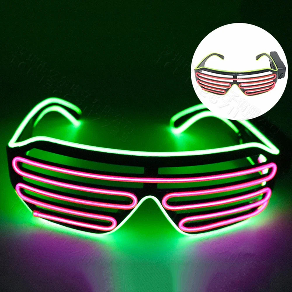 LED Wireless Glow-in-the-dark Glasses, Neon Twinkling Sunglasses, Suitable for Halloween, Christmas, Carnival Party