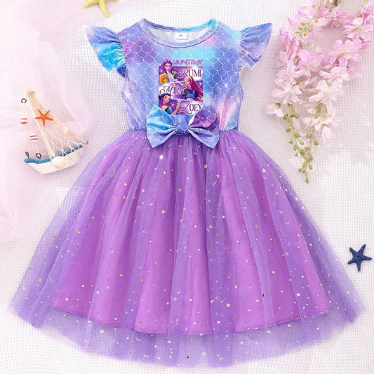 Color: Gold, Size: One Size, Ships From: CHINA, Height: 170 - KPop Demon Hunter Christmas Princess Dress Girl Fashion Casual Autumn Butterfly Dress Wedding Birthday Party Dress Gift Clothes
