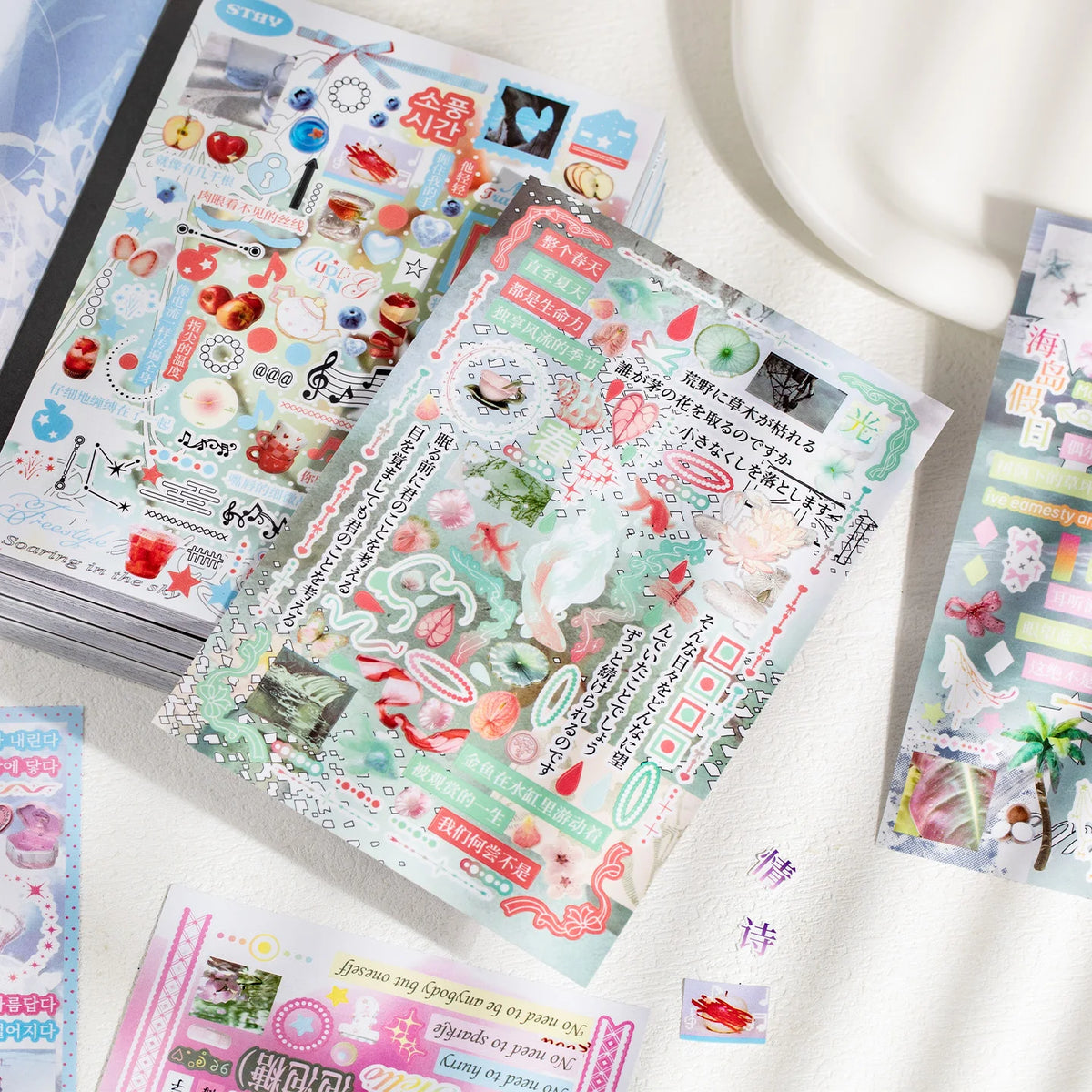 Kawaii Die Cut Sticker Book – Ins Style Pre-cut Stickers for DIY Scrapbooking Journal Decoration, Aesthetic Craft Supplies for Teens Gift