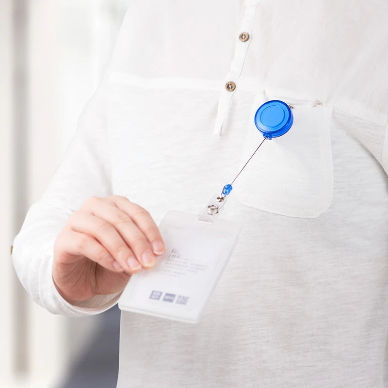 10Pcs Retractable Badge Reel Clip Set - Heavy Duty ID Card Holder for Nurse, Doctor, Teacher, Student, Office, with Belt Clip and Keychain