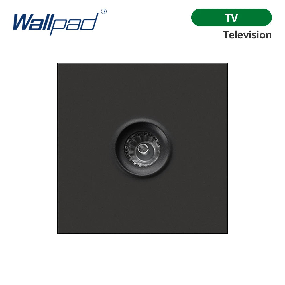 Wallpad Black DIY Module Acrylic Panel With Gold Border Wall Power Socket Electrical Outlet S6 Function Key Free Combination