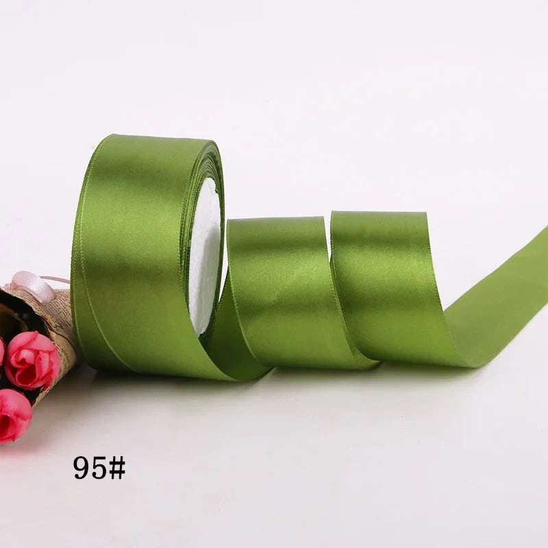 6-10-12-15-20-25-40mm Satin Ribbons for Wedding Birthday Party Gift Wrapping Tape Christmas Halloween DIY Crafts Handmade Ribbon