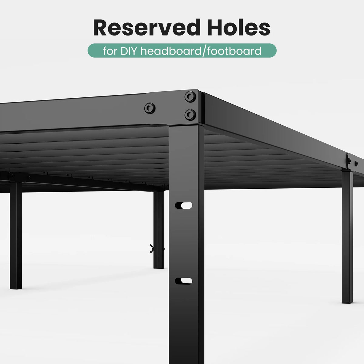 JHK Basic 12IN Twin Full Queen King Size Bed Frame Metal Platform Bedroom Frames with Storage Space Sturdy Steel Slat Support