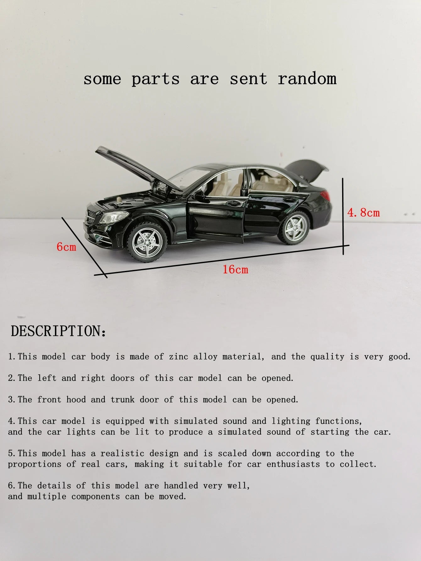 1:32 C260L alloy car model doors and the front hood and trunk door can be opened can be given as a birthday gift to children