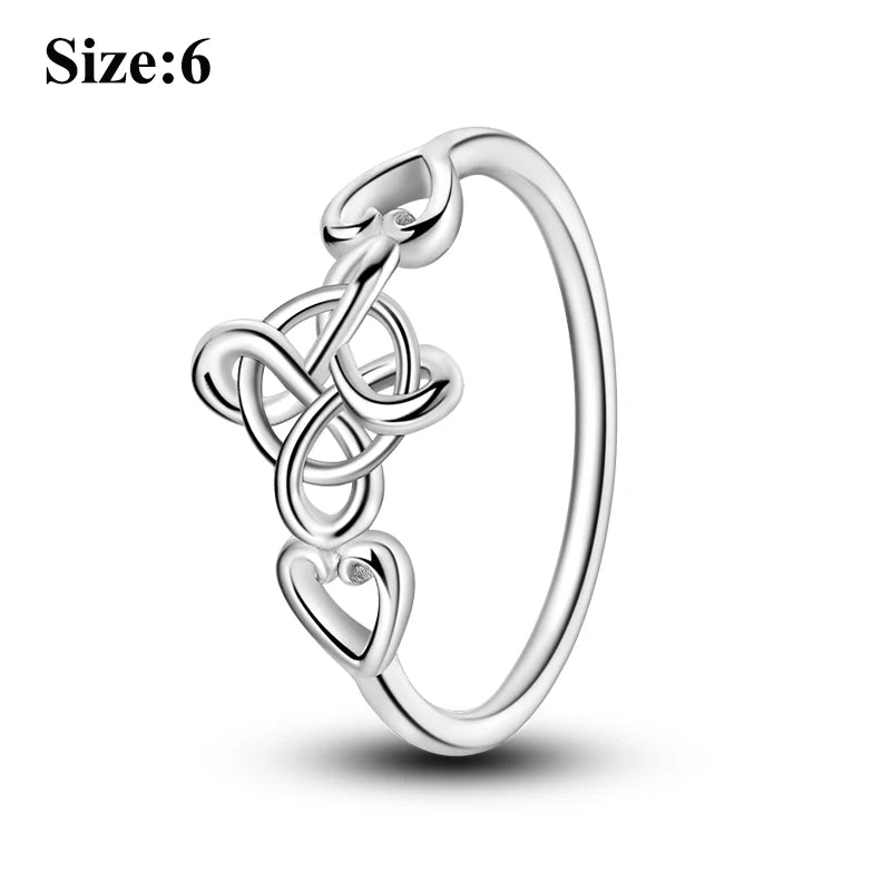 MULA Wedding Band Rings for Women Man 925 Sterling Silver Evil Eye Hand Celtic Knot Four-Leaf Clover Ring Stackable Jewelry Gift