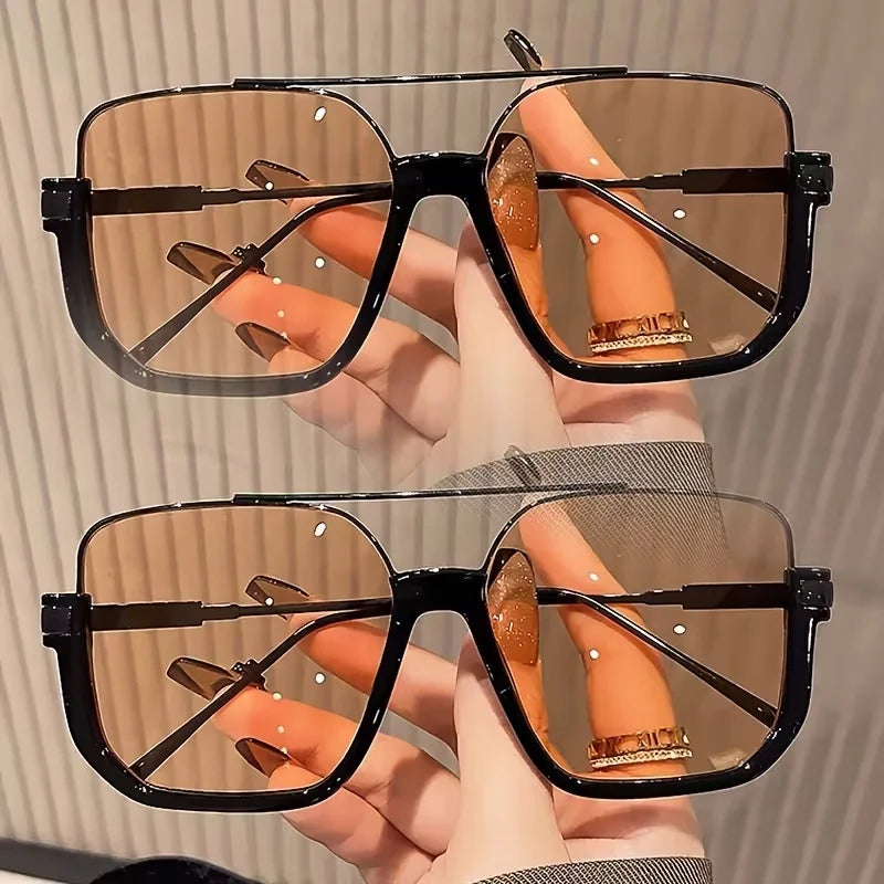 2026 New Man Woman Sun Glasses High Quality UV400 Sunglasses Unisex Double Beam Design Half-Frame Sunnies Fashion Versatile Shade