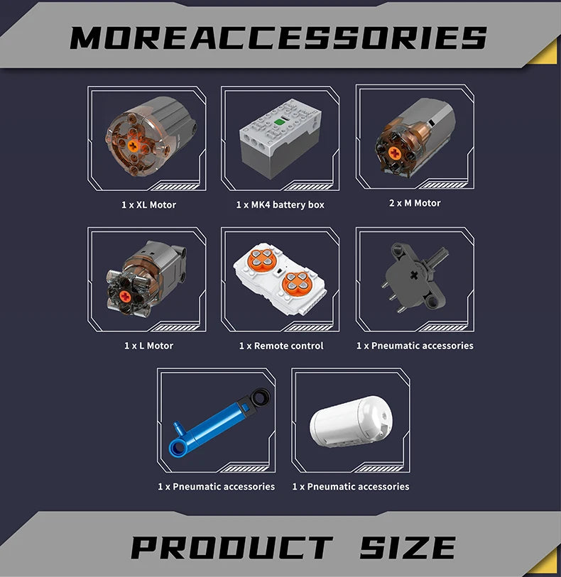 Mould King 18020 Technical Car Building Block  MOC-35270 Pneumatic Crawler Tractor Model Assembly Truck Brick Toys Kids Gifts