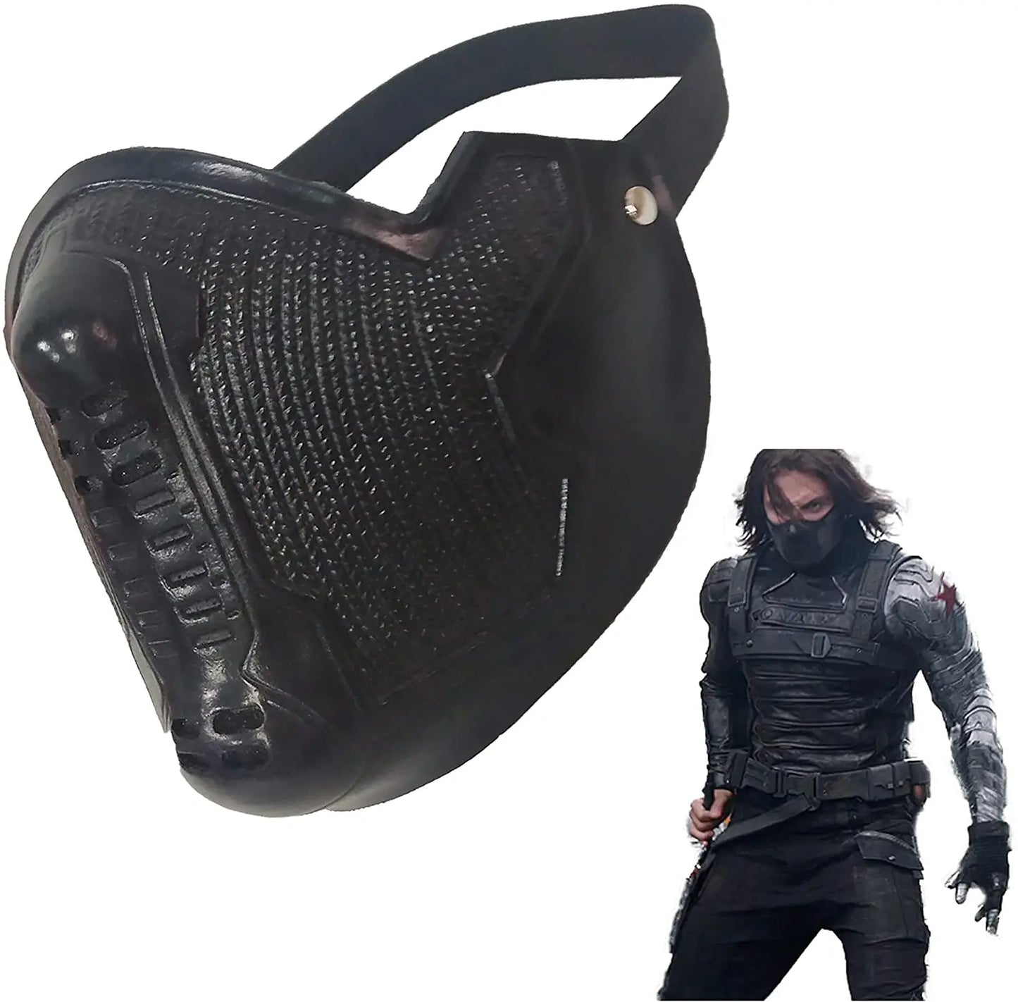 Winter Soldier Mask, Bucky Barnes, James Buchanan, Superhero, Latex Cosplay, Halloween Party Prop, Costume Accessory, Black