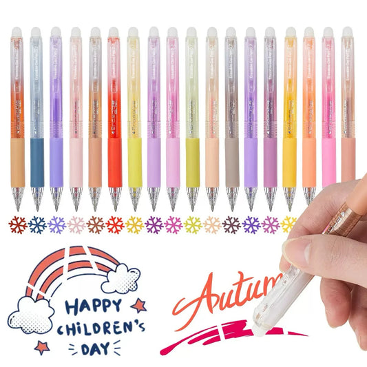 6/12/24/36pcs Retractable Erasable Gel Pens 0.7mm Pen Tip Smooth Writing Assorted Colors for School Office Stationery