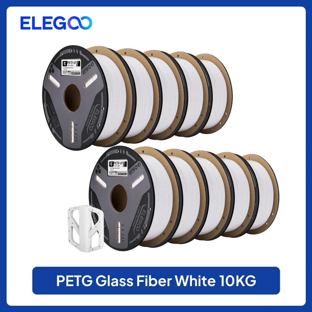 ELEGOO PETG-GF Glass Fiber Filament 1.75mm Gray 1KG,High Stiffness,Electrical Insulation,Fits for Most FDM 3D Printers
