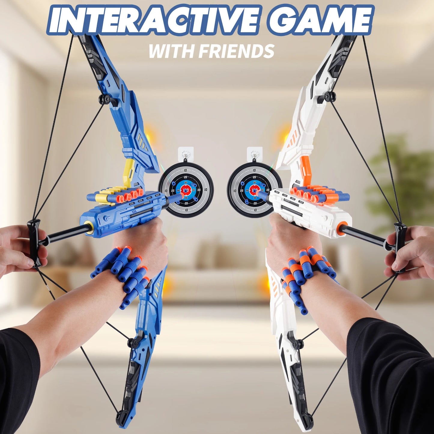 Kids Soft Dart Archery Toy Set with LED Lights,Indoor Outdoor Sports Gift for Boys and Girls,Halloween/Christmas/Thanksgiving