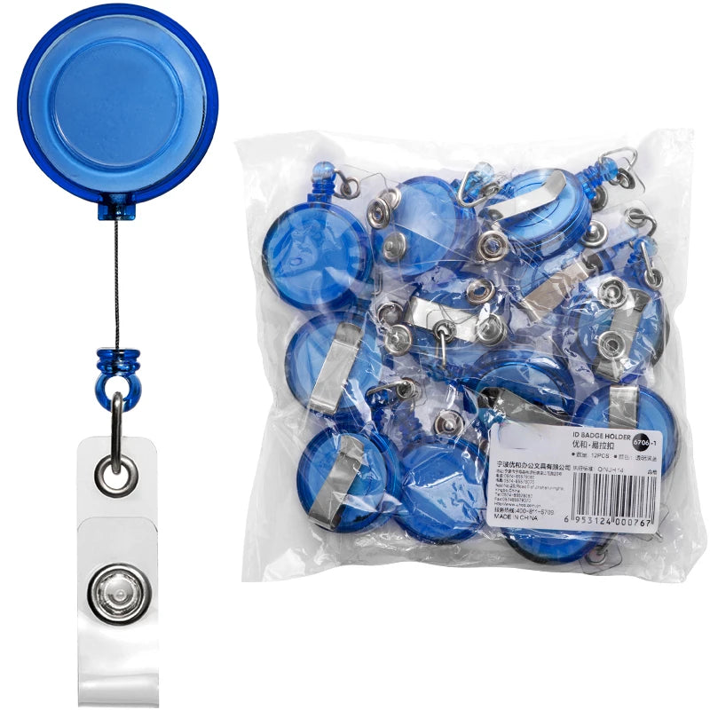 10Pcs Retractable Badge Reel Clip Set - Heavy Duty ID Card Holder for Nurse, Doctor, Teacher, Student, Office, with Belt Clip and Keychain