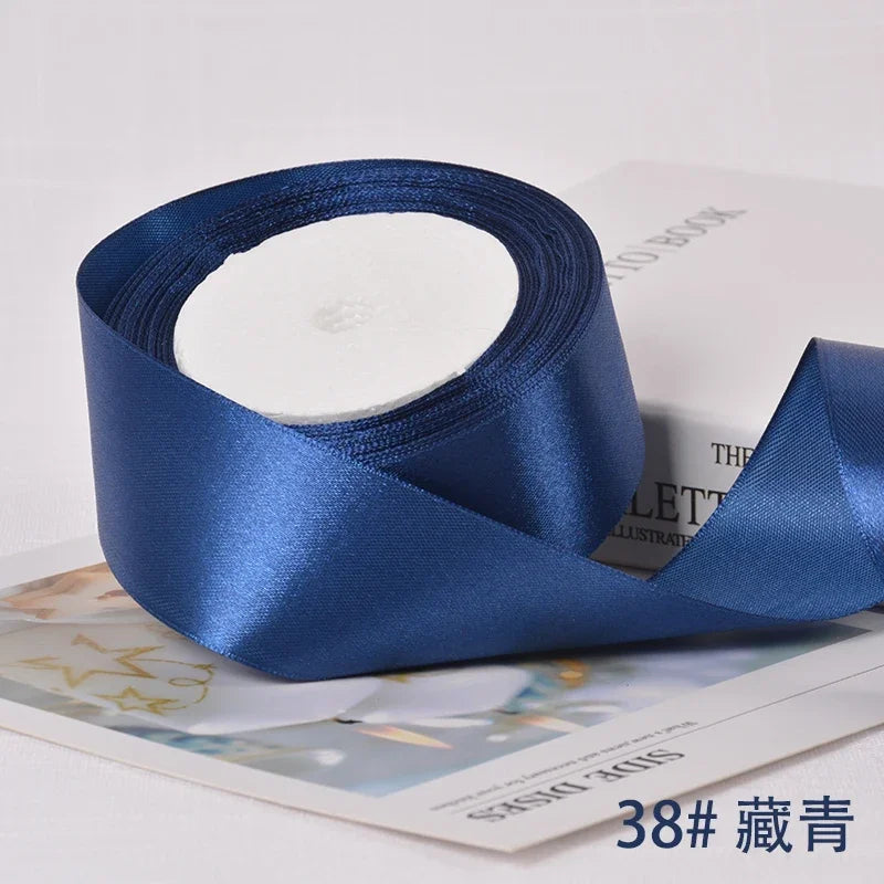6-10-12-15-20-25-40mm Satin Ribbons for Wedding Birthday Party Gift Wrapping Tape Christmas Halloween DIY Crafts Handmade Ribbon