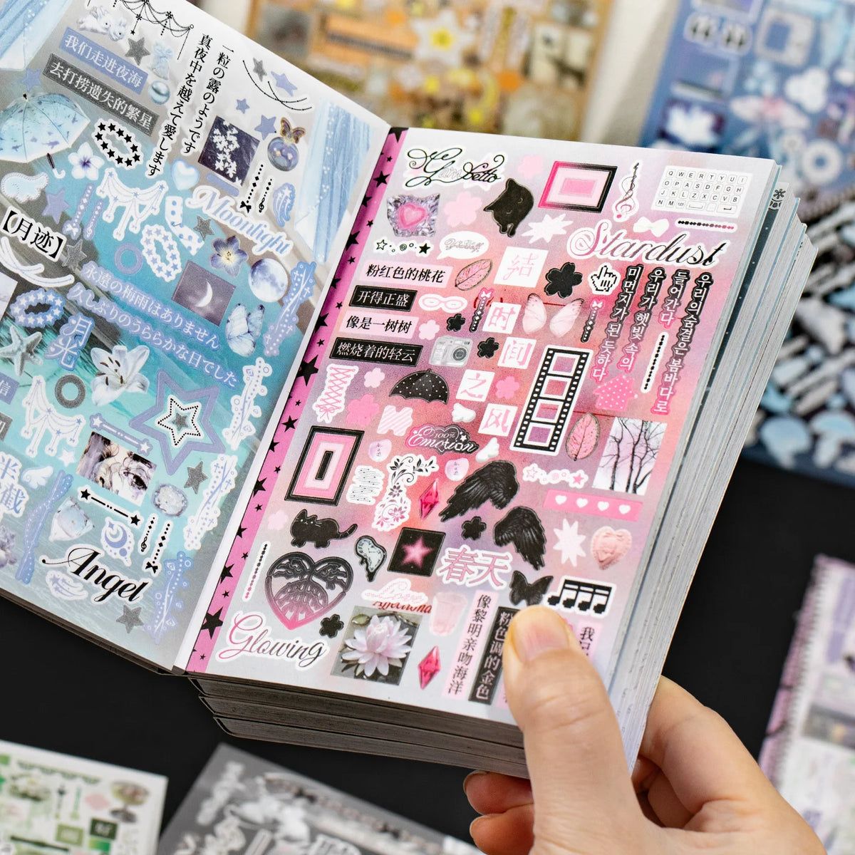 Kawaii Die Cut Sticker Book – Ins Style Pre-cut Stickers for DIY Scrapbooking Journal Decoration, Aesthetic Craft Supplies for Teens Gift
