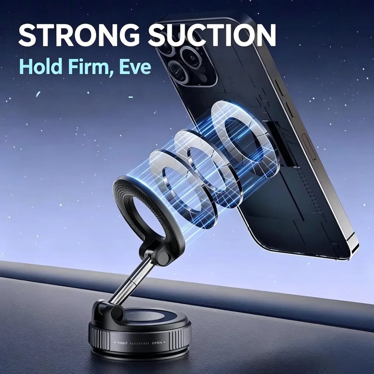Magnetic car mobile phone holder, vacuum adsorption center console, anti-shake suction cup, special folding portable shelf for navigation