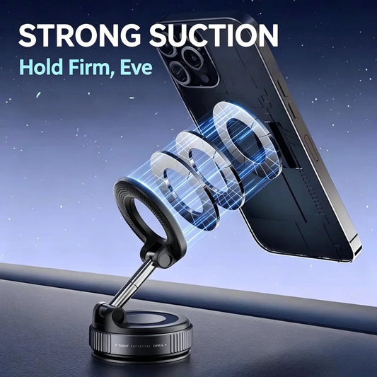 Magnetic car mobile phone holder, vacuum adsorption center console, anti-shake suction cup, special folding portable shelf for navigation