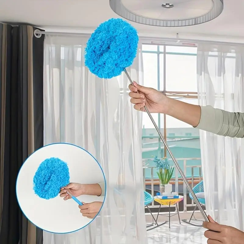 2PCS Long-Handled Microfiber Ceiling Fan Duster - Dust-Locking, Reusable, Effortless Cleaning Brush -Ideal For RVs & Home Use
