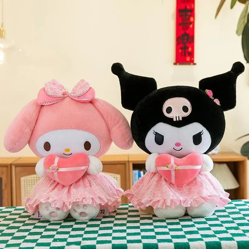 Color: Multicolor - Sanrio Kuromi Plush Toy30cm Cinnamoroll Melody Stuffed Doll Comfortable And Soft Plush Toy Valentine's Day Child Birthday Gift