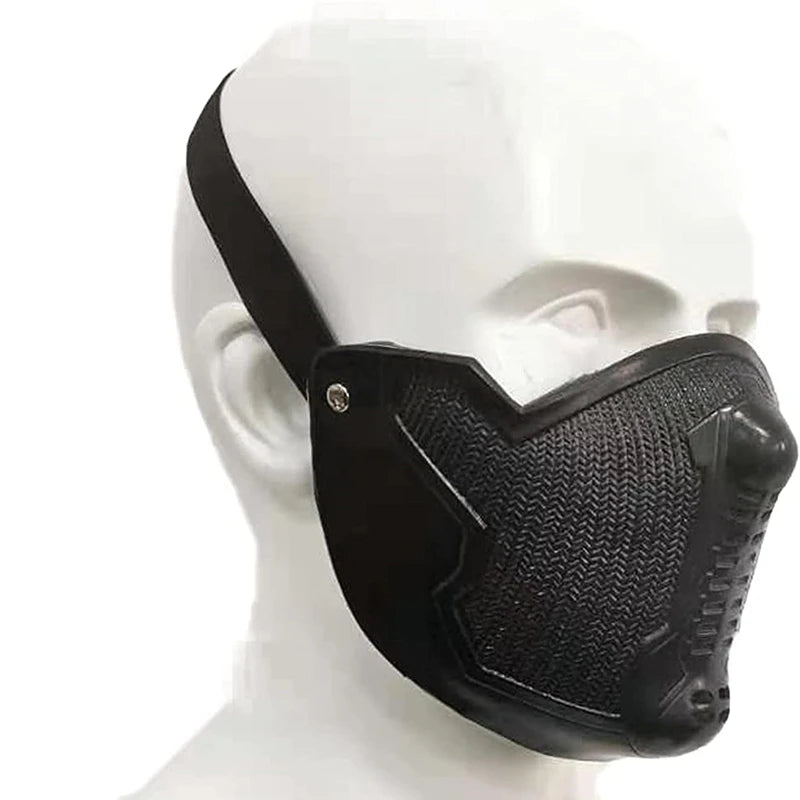 Winter Soldier Mask, Bucky Barnes, James Buchanan, Superhero, Latex Cosplay, Halloween Party Prop, Costume Accessory, Black