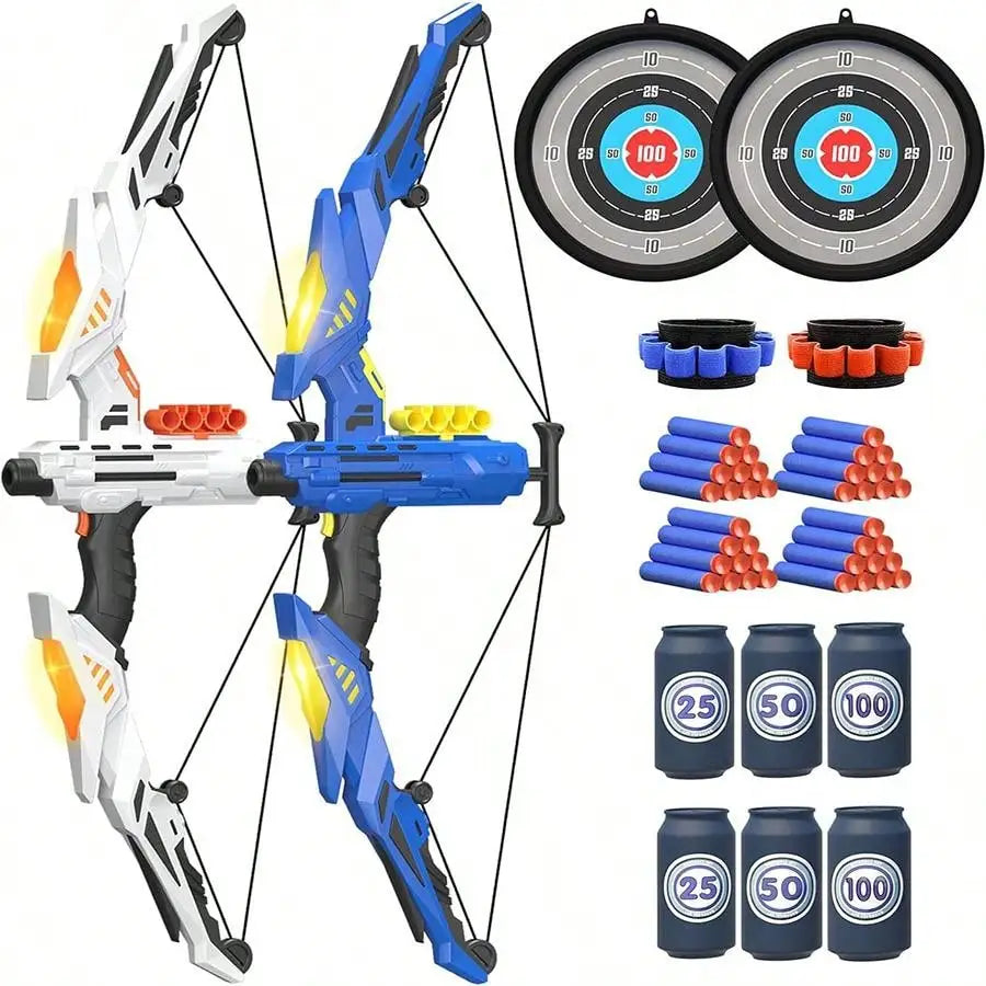 Kids Soft Dart Archery Toy Set with LED Lights,Indoor Outdoor Sports Gift for Boys and Girls,Halloween/Christmas/Thanksgiving