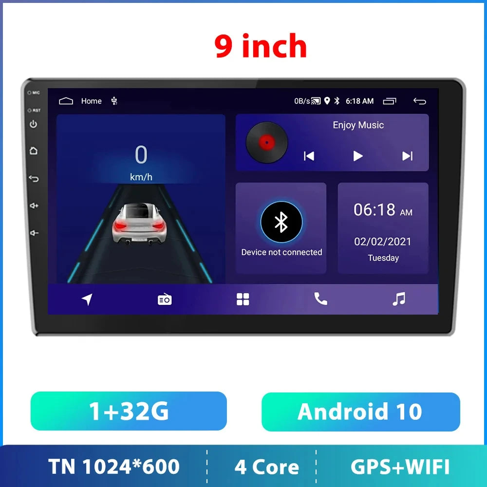 Podofo Car Radio Carplay Android 11 2 Din Android Wifi Universal 7/9/10" Car Multimedia Player For Volkswagen Nissan Toyota Kia