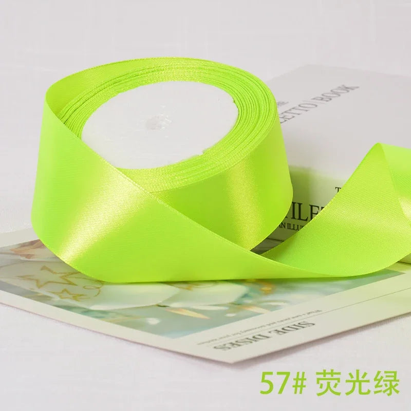 6-10-12-15-20-25-40mm Satin Ribbons for Wedding Birthday Party Gift Wrapping Tape Christmas Halloween DIY Crafts Handmade Ribbon