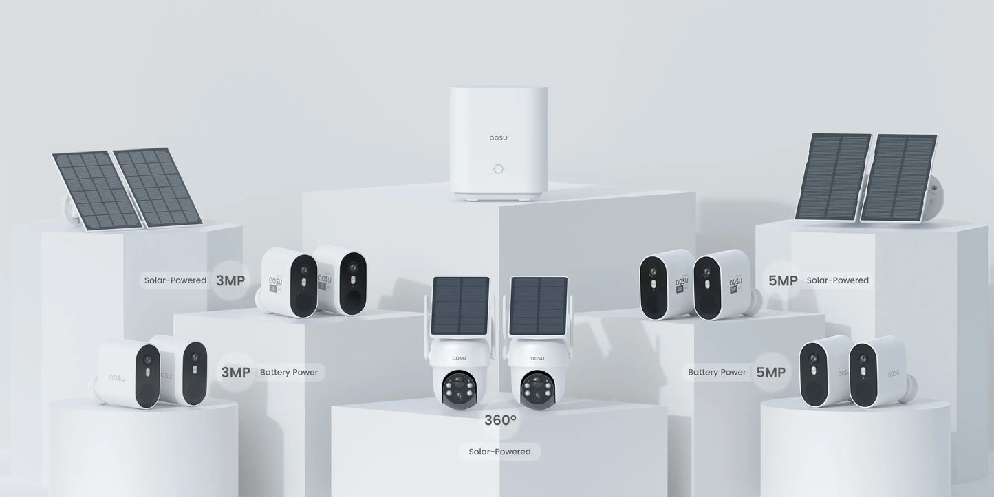 AOSU 5MP WiFi Camera Outdoor 360° View PTZ Smart Security Camera Auto Tracking 2-way Audio Wireless CCTV Camera Support Alex