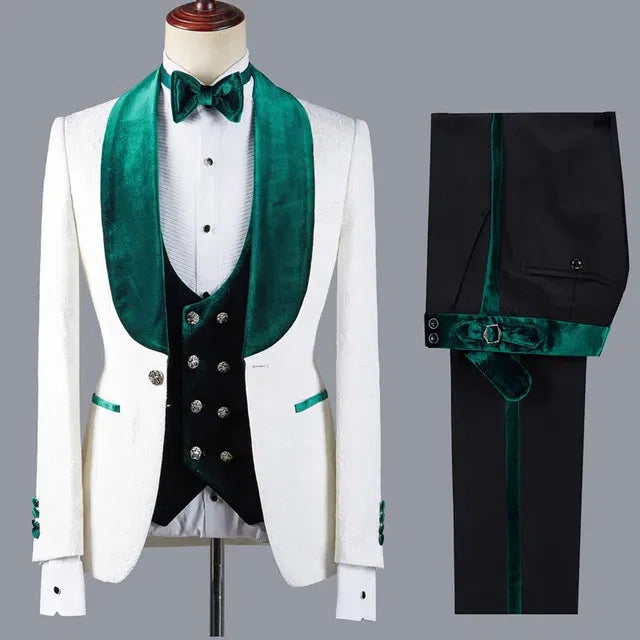 Color: Yellow, Size: M - Floral Jacket Men Suit Slim Fit Wedding Tuxedo Navy Blue Velvet Lapel Groom Party Suits Costume Homme Best Man Blazer