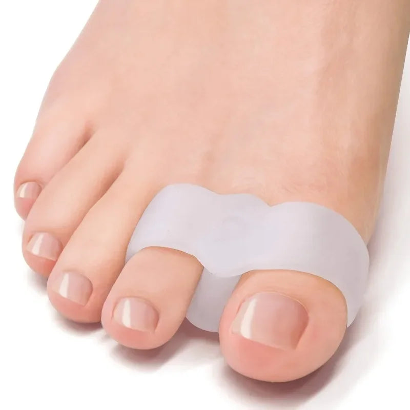 2Pcs Soft Silicone Gel Double Loop Toe Separators Big Toe Cushion Unisex Daily Foot Care Accessory