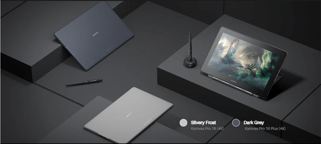Huion Kamvas Pro 16 4K Series Graphics Tablet 15.6 Inch Screen Monitor UHD Resolution Professional Artists Display 88%/105% NTSC