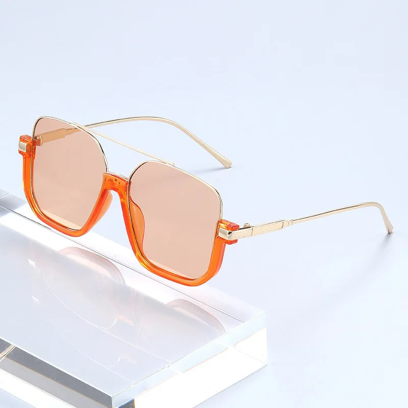 2026 New Man Woman Sun Glasses High Quality UV400 Sunglasses Unisex Double Beam Design Half-Frame Sunnies Fashion Versatile Shade