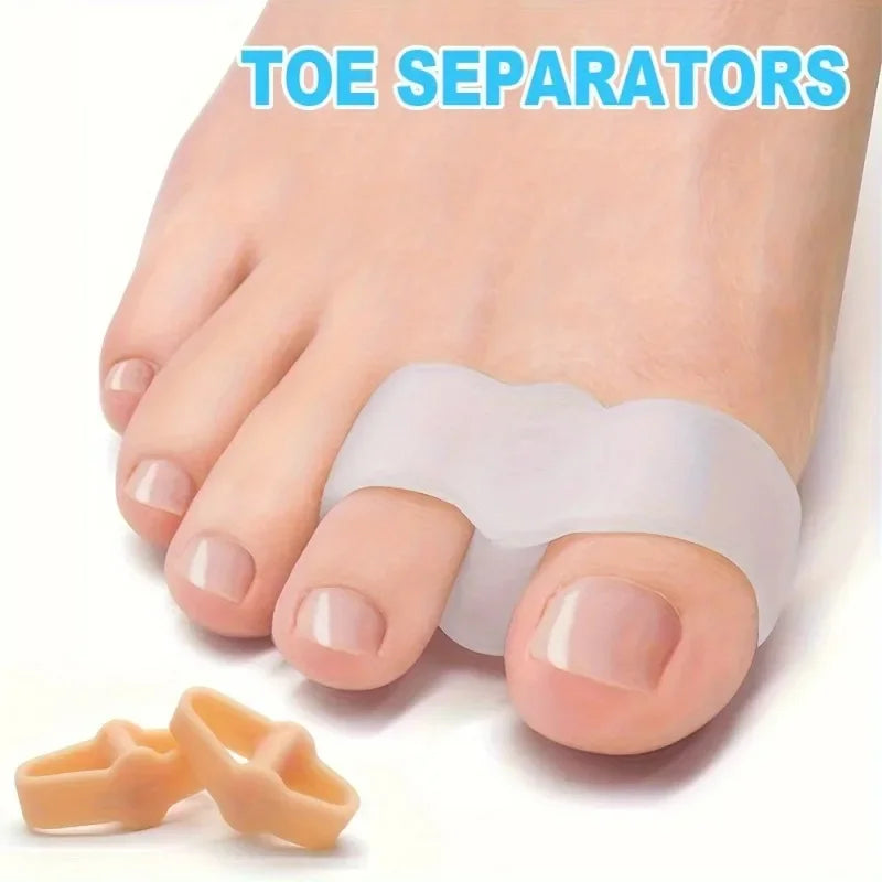 2Pcs Soft Silicone Gel Double Loop Toe Separators Big Toe Cushion Unisex Daily Foot Care Accessory