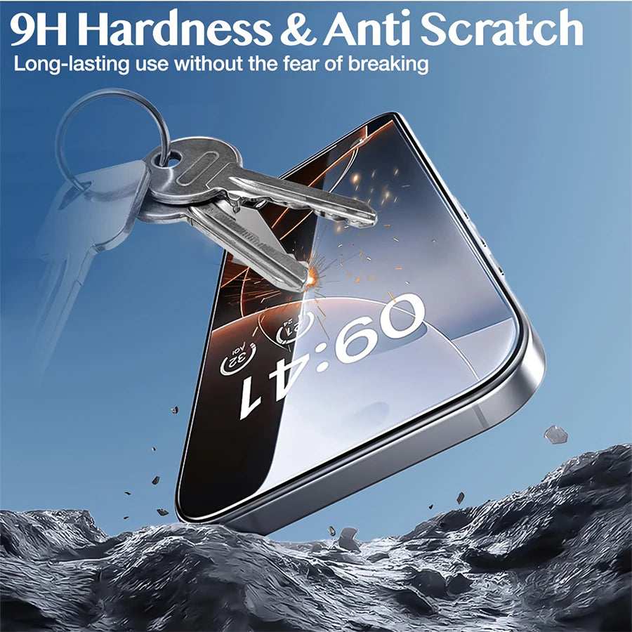 HD Tempered Glass Screen Protector with Installation Tool, Full Coverage Ultra Clear Scratch Resistant Screen Protector, Easy Installation, Compatible with iPhone 18/17/16/15/14/13/12 Pro Max/Pro/Plus/Air