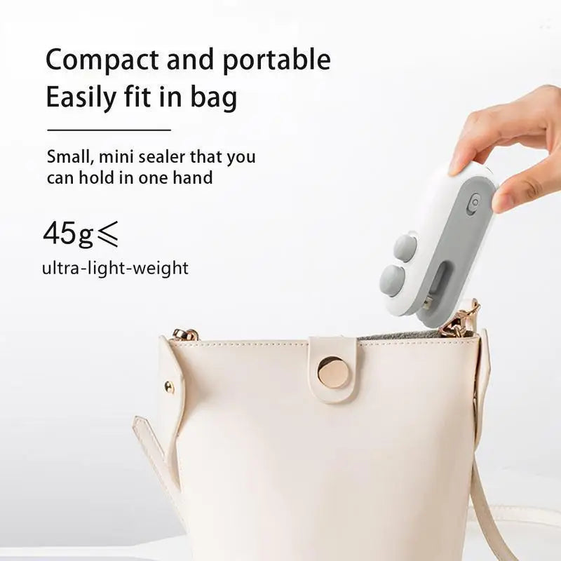 2pcs Mini Snack Bag Sealing Machine, Portable Heat Sealer Handheld Plastic Bag Sealer for Food Storage Snack Bags