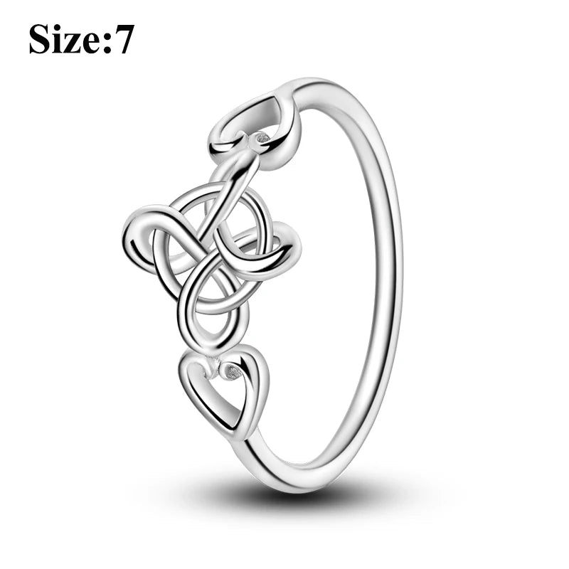 MULA Wedding Band Rings for Women Man 925 Sterling Silver Evil Eye Hand Celtic Knot Four-Leaf Clover Ring Stackable Jewelry Gift