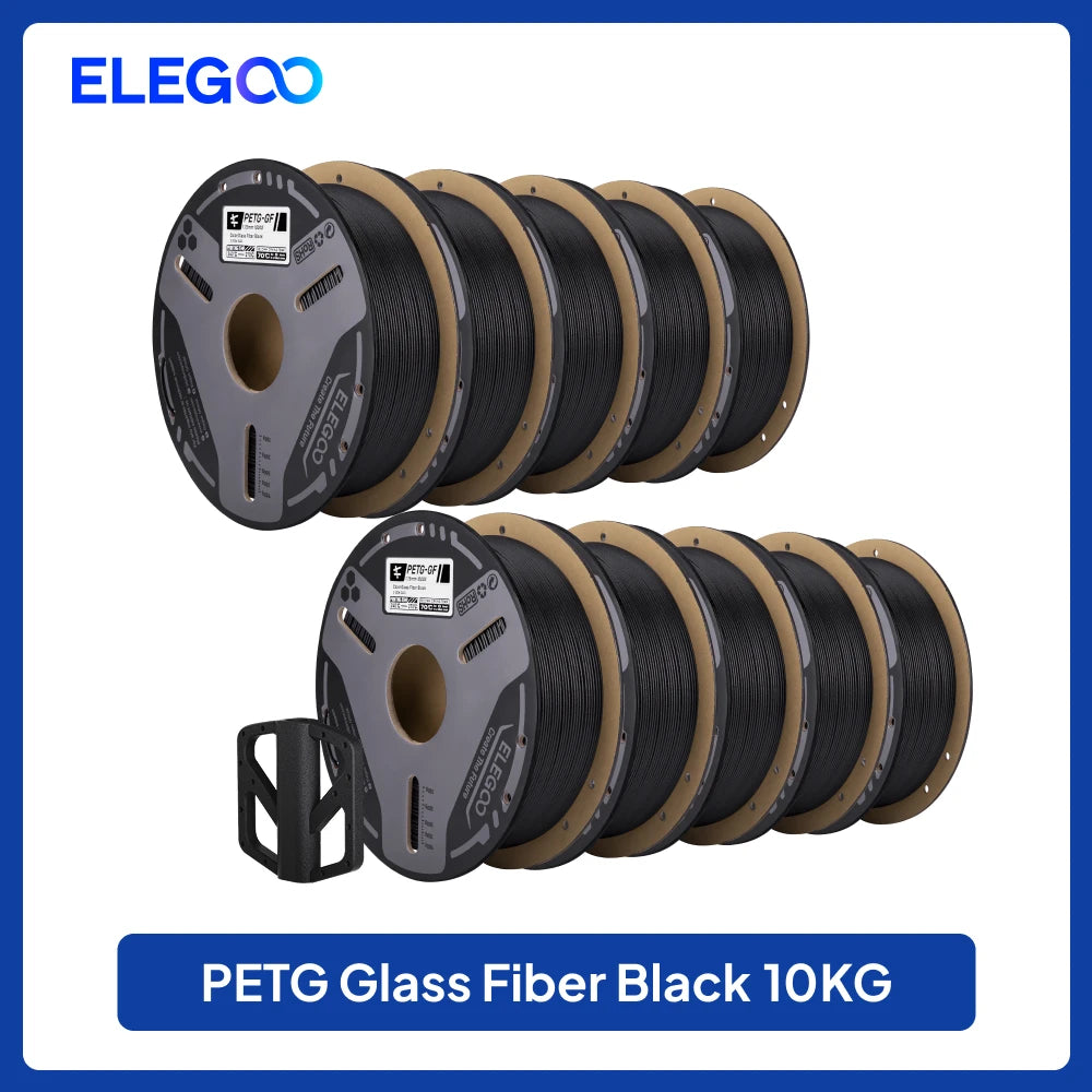 ELEGOO PETG-GF Glass Fiber Filament 1.75mm Gray 1KG,High Stiffness,Electrical Insulation,Fits for Most FDM 3D Printers