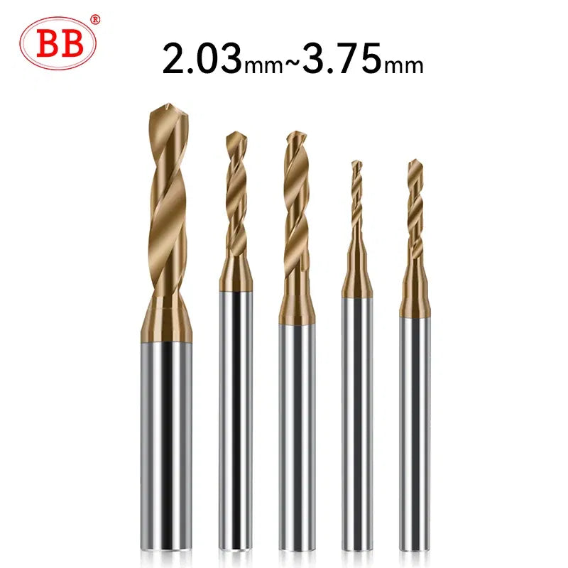 Hole Diameter: 3.2mm - BB 2.03-3.75mm Micro Drill Mini Coated Solid Carbide Bit Metal Iron Steel Hole Drilling 3xD Cutting Length D=4mm CNC Tool 1pcs