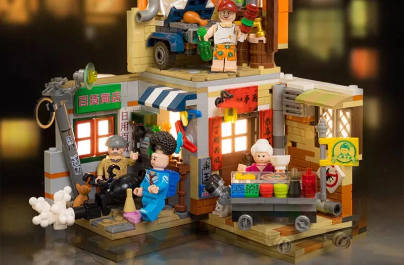 Scene Building Blocks Mini Small Particles Surfing Adventure Exploration Series Model Ornaments Splicing Toys Halloween Gift