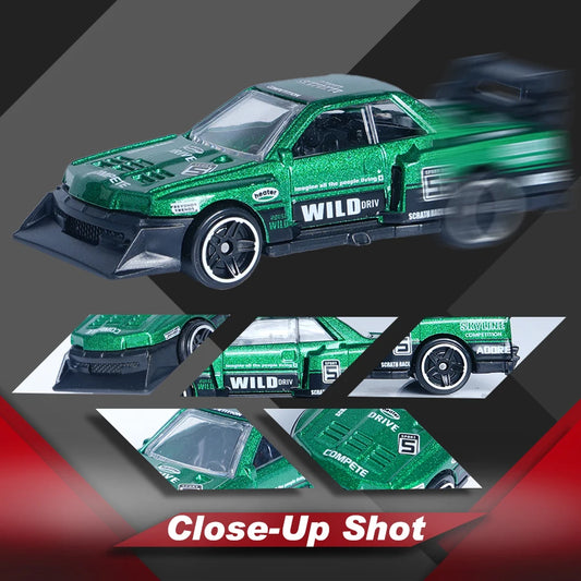 1:64Min Green Alloy Car, Halloween/Christmas Gift, Boy Toy, Fingertip Toy, Random Play, Personalized Painting, Multi-Purpose for