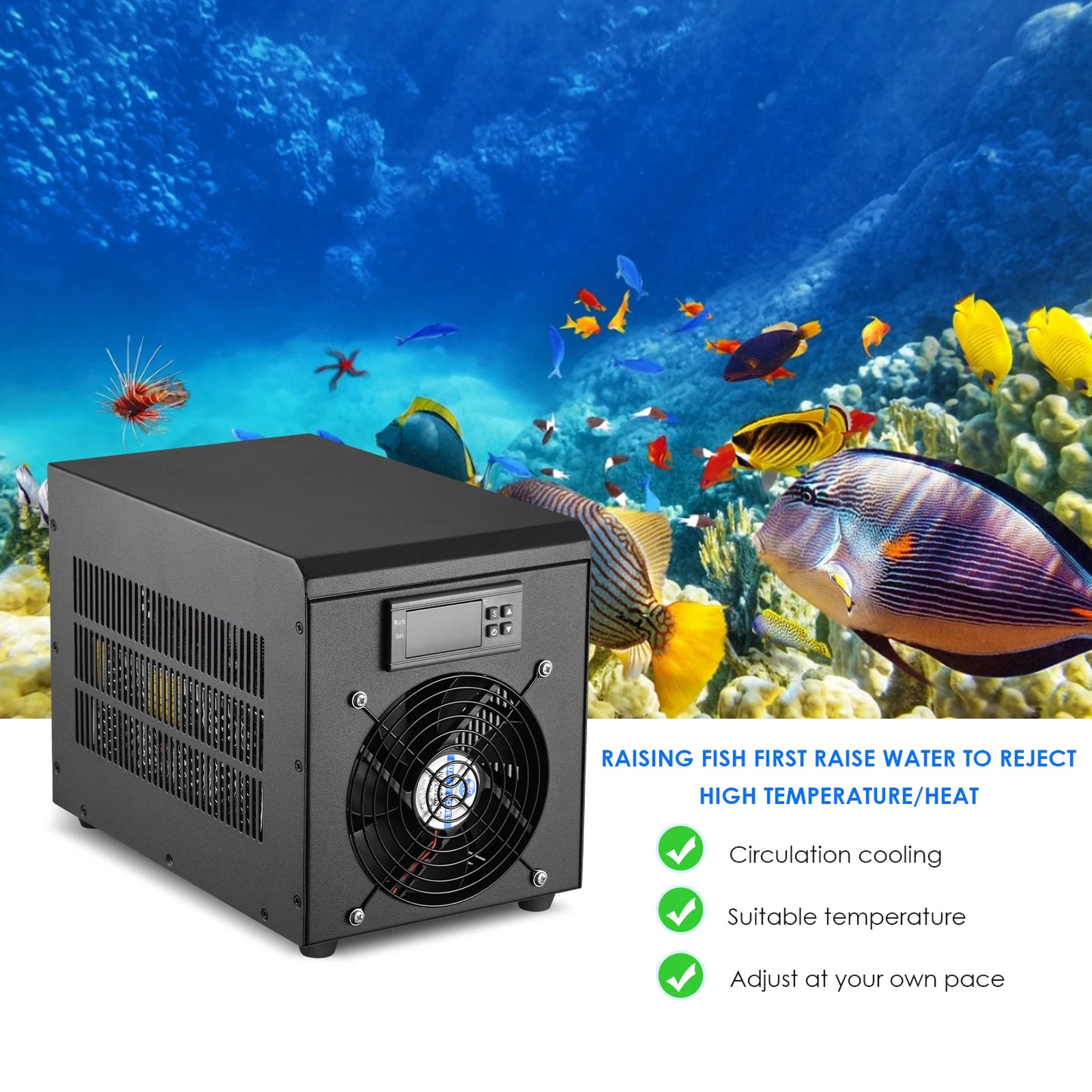 0-100℃ Aquarium Water Chiller 55L Fish Tank Cooler System Temperature Setting Device Constant For Fish Shrimp Breeding Tool