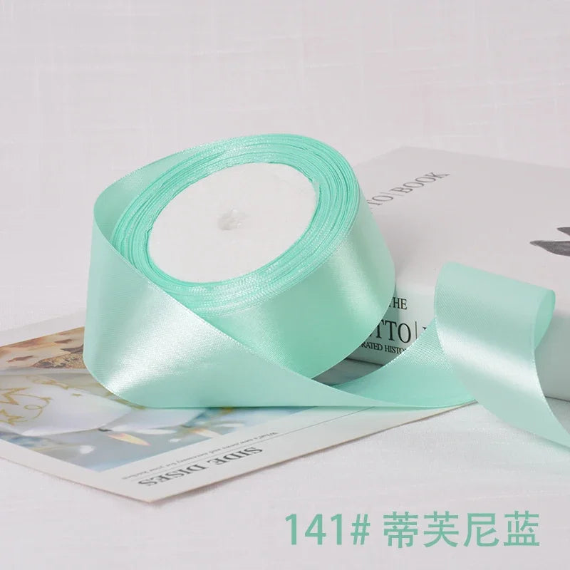 6-10-12-15-20-25-40mm Satin Ribbons for Wedding Birthday Party Gift Wrapping Tape Christmas Halloween DIY Crafts Handmade Ribbon