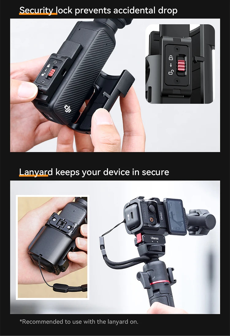 Ulanzi PK-06 Quick Release Expansion Adapter for DJI Osmo Pocket 3 Light Tripod Mount with Cold Shoe 1/4" Screw Accessories Kit