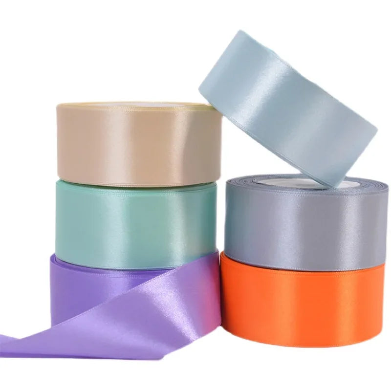 6-10-12-15-20-25-40mm Satin Ribbons for Wedding Birthday Party Gift Wrapping Tape Christmas Halloween DIY Crafts Handmade Ribbon