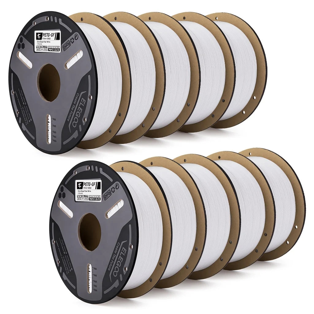 ELEGOO PETG-GF Glass Fiber Filament 1.75mm Gray 1KG,High Stiffness,Electrical Insulation,Fits for Most FDM 3D Printers