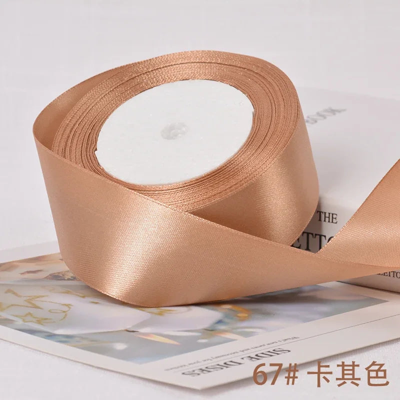 6-10-12-15-20-25-40mm Satin Ribbons for Wedding Birthday Party Gift Wrapping Tape Christmas Halloween DIY Crafts Handmade Ribbon
